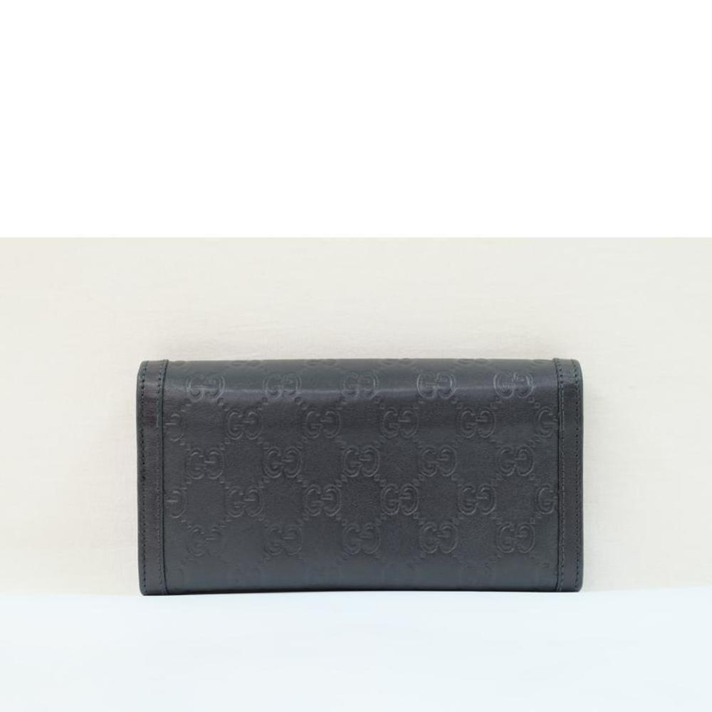 Gucci Interlocking Shima Leather Long Wallet Black - image 2